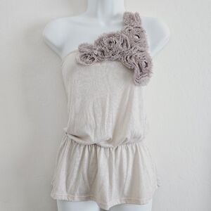 Chelsea & Violet One Shoulder Sleeveless Blouse SZ Small